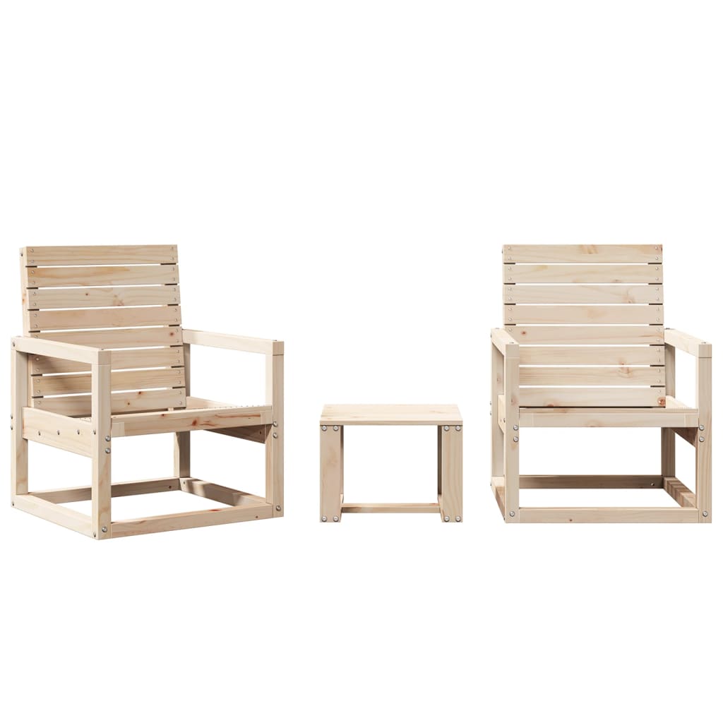 3-tlg. Garten-Lounge-Set Massivholz Kiefer – Bild 2
