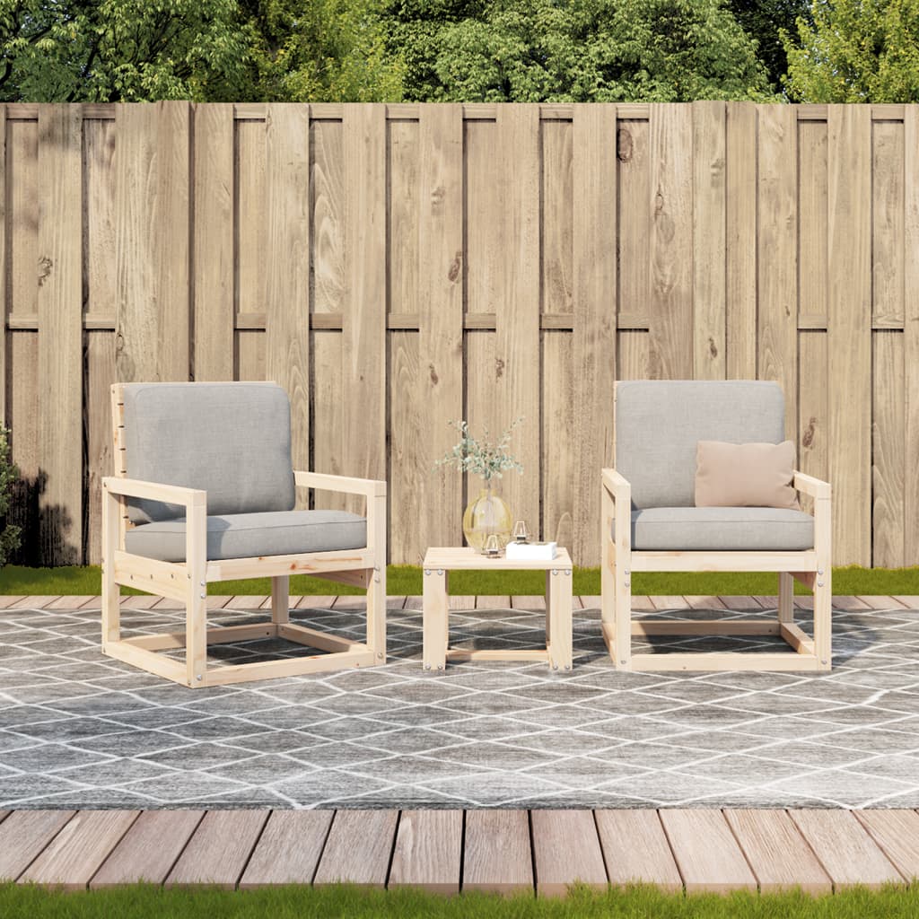 3-tlg. Garten-Lounge-Set Massivholz Kiefer – Bild 3