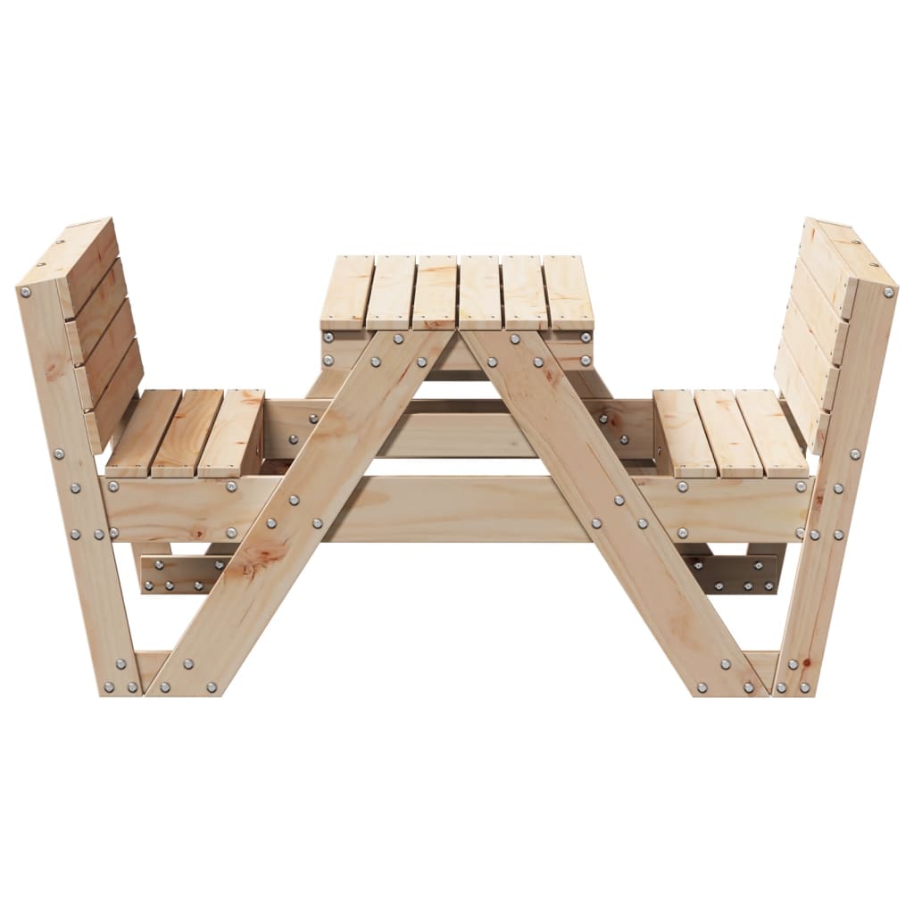Picknicktisch für Kinder 88x122x58 cm Massivholz Kiefer – Bild 5