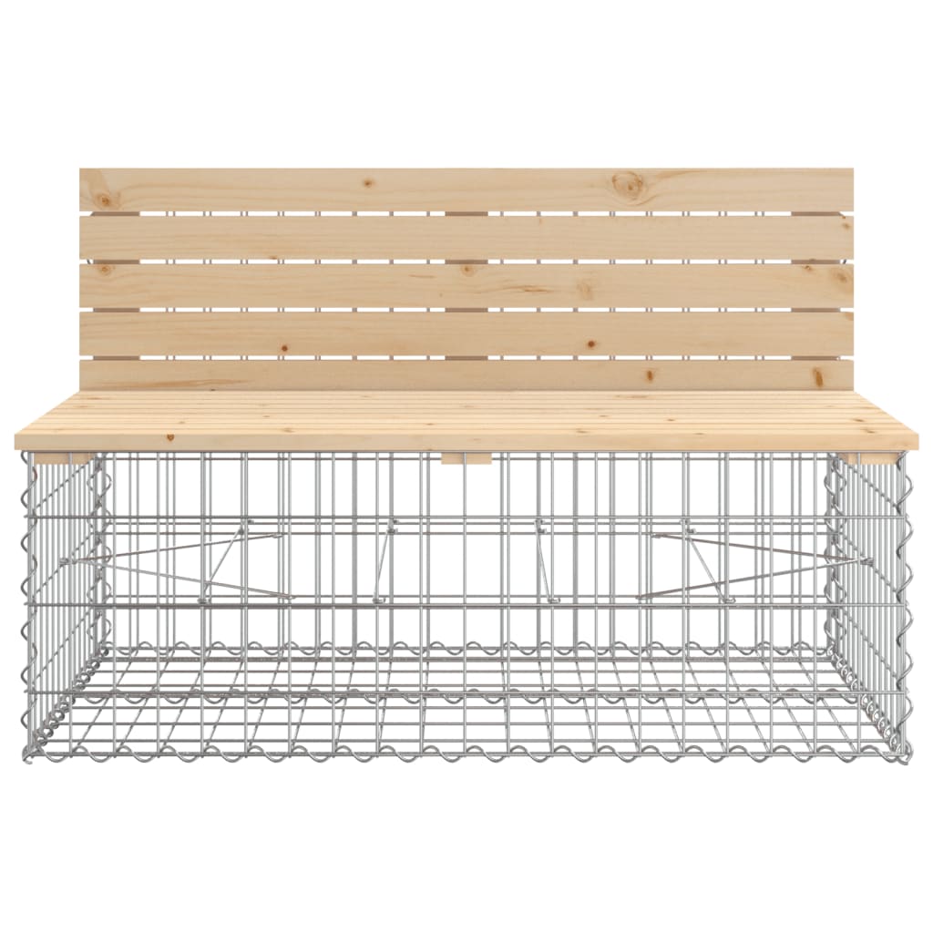 Gartenbank aus Gabionen 103x70x65 cm Massivholz Kiefer – Bild 3