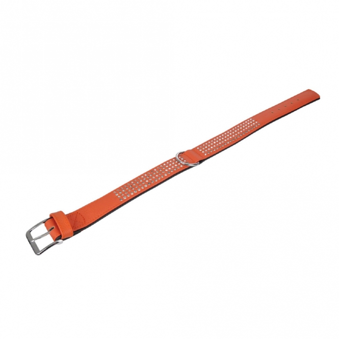 Karlie Vintage Strass Halsband - Mandarine - 4-reihig, 60cm/40mm – Bild 3