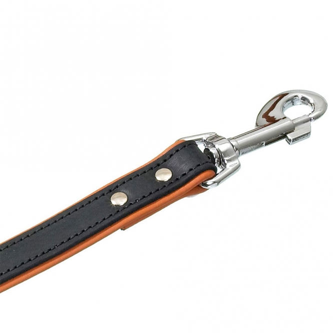 Karlie Rodeo Leine genietet, 16mm 100cm - schwarz/cognac – Bild 2