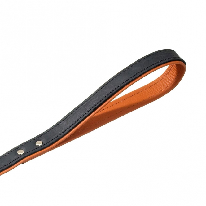 Karlie Rodeo Leine genietet, 16mm 100cm - schwarz/cognac – Bild 3