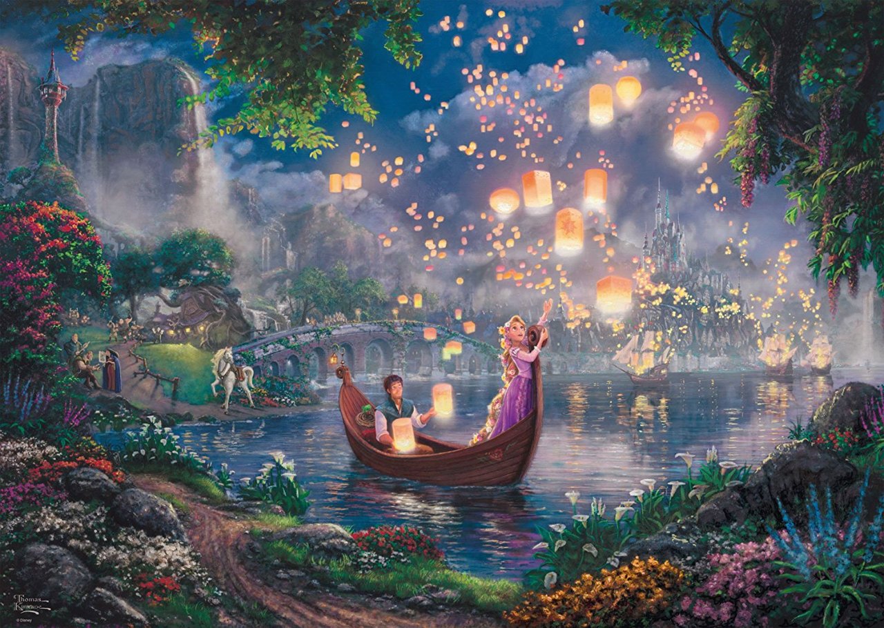 Disney, Rapunzel - 1000 Teile Puzzle (Thomas Kinkade) – Bild 2