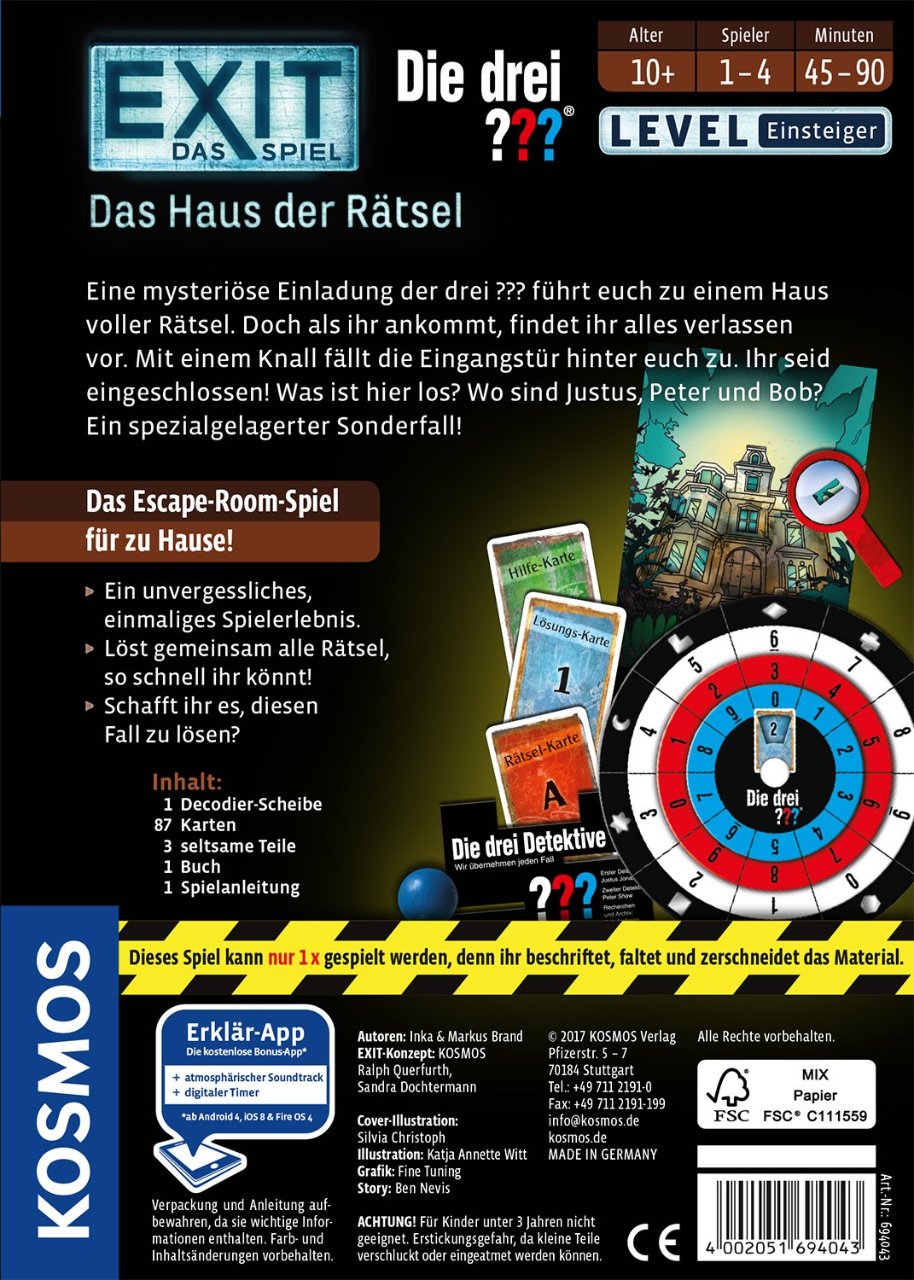 Kosmos 694043 - EXIT: Die drei ???, Das Haus der Rätsel – Bild 2