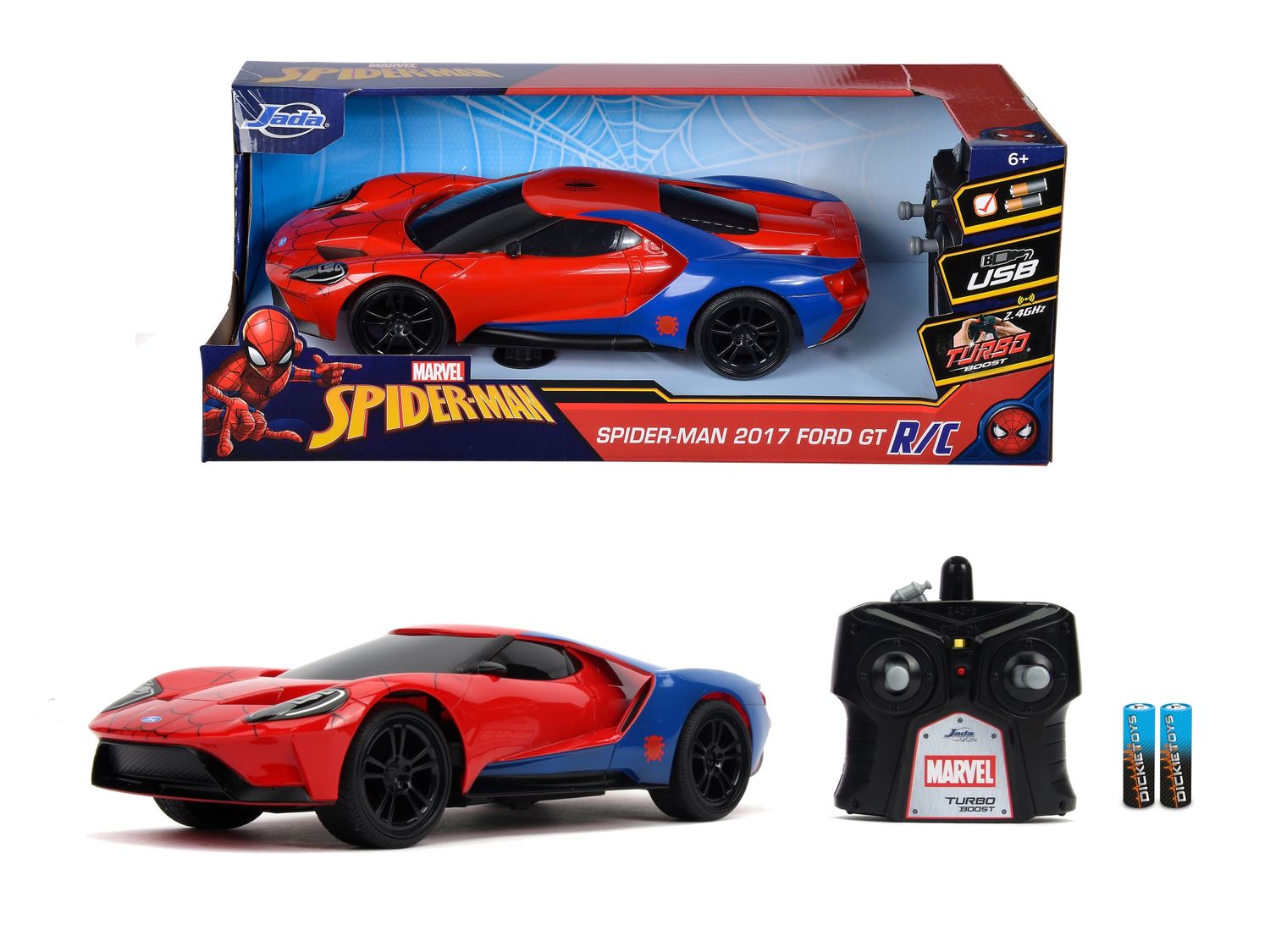 Jada Toys 253226002 - Marvel Spiderman RC 2017 Ford GT, 1:16 – Bild 2