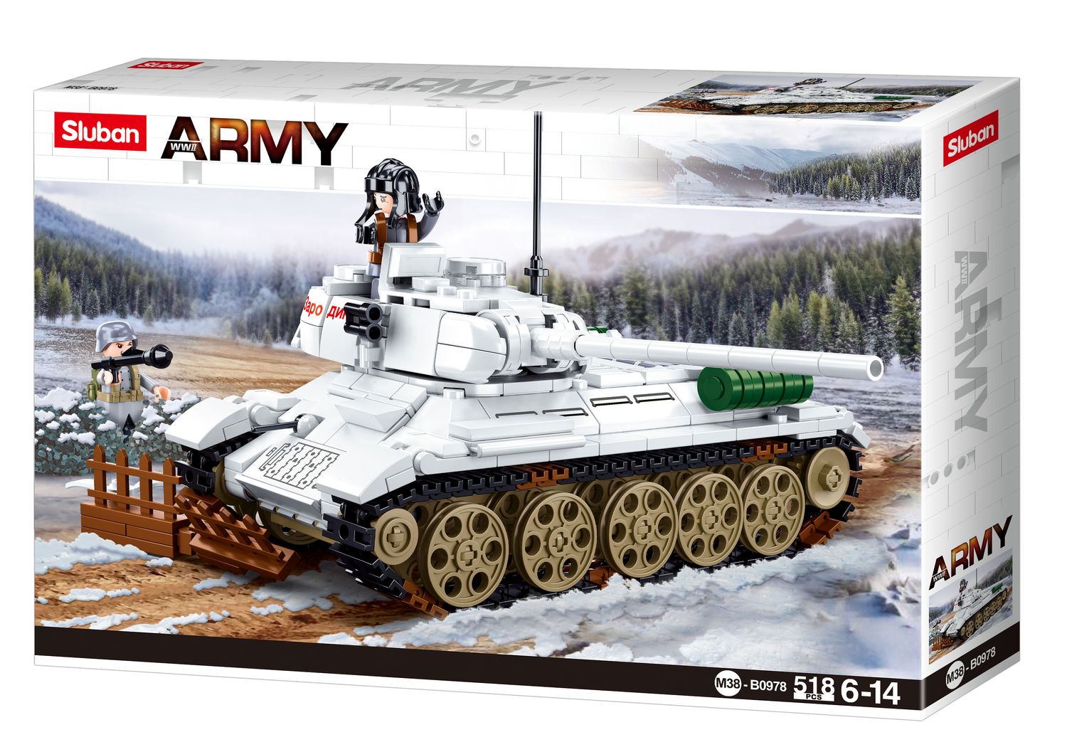 Sluban M38-B0978 - Army Battle of Budapest - Medium Panzer (weiß) – Bild 2