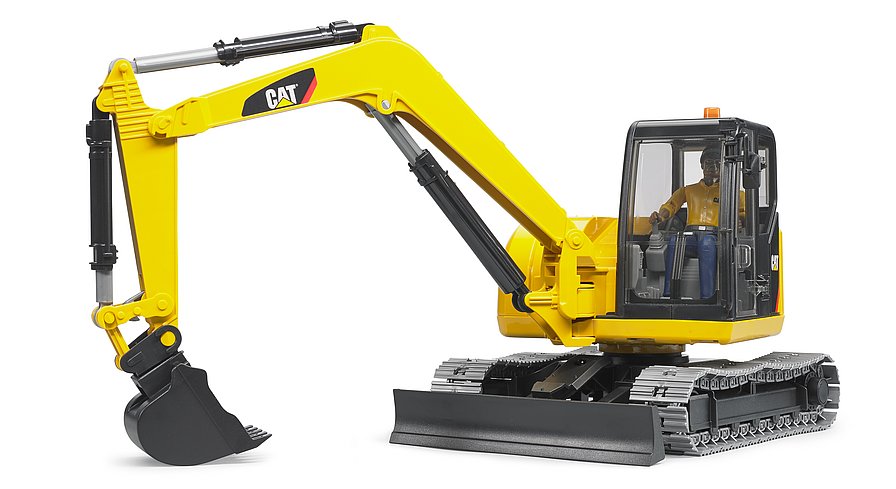 Bruder 02466 - Cat Minibagger mit Bauarbeiter – Bild 2